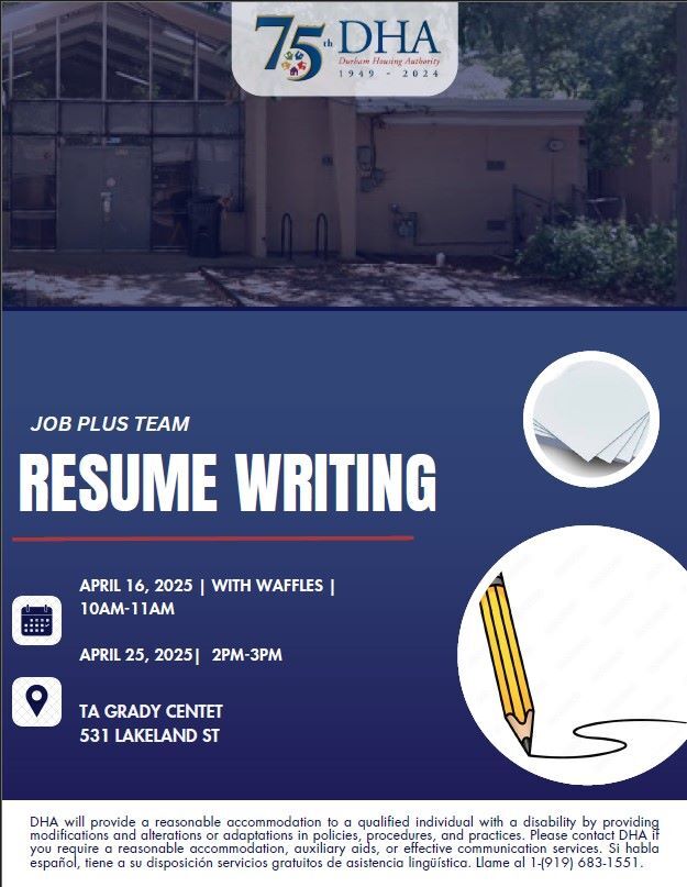 Resume writing flyer. All information as listed below.