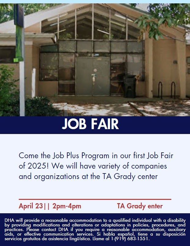 Job fair flyer. All information as listed below.