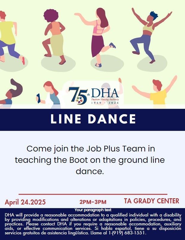 Line dancing flyer. All information as listed below.