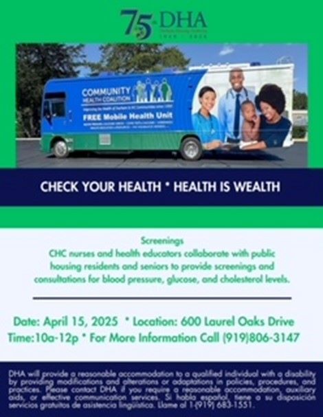 DUHANC Check your health flyer. All information in this flyer is typed out below.