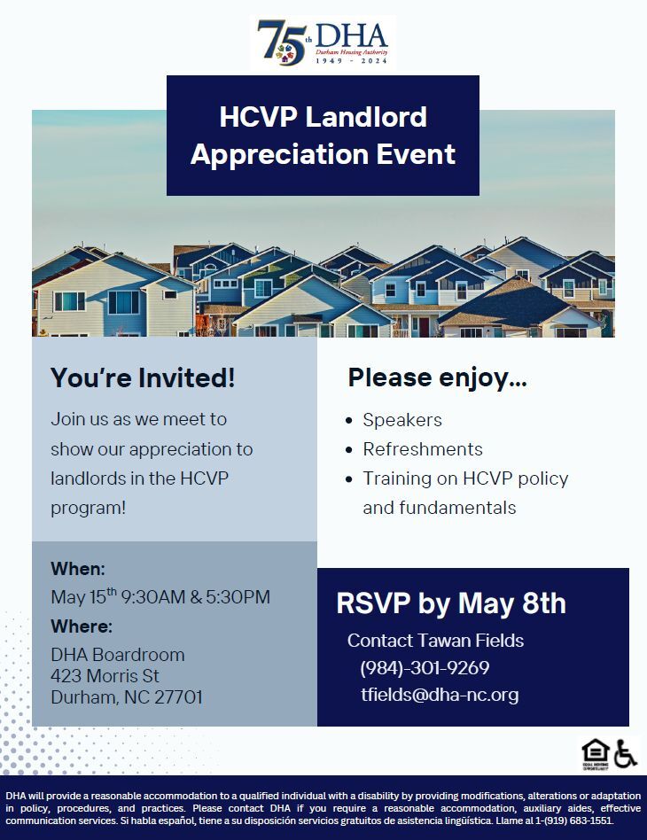 Landlord Appreciation Event Flyer, all information as listed below.