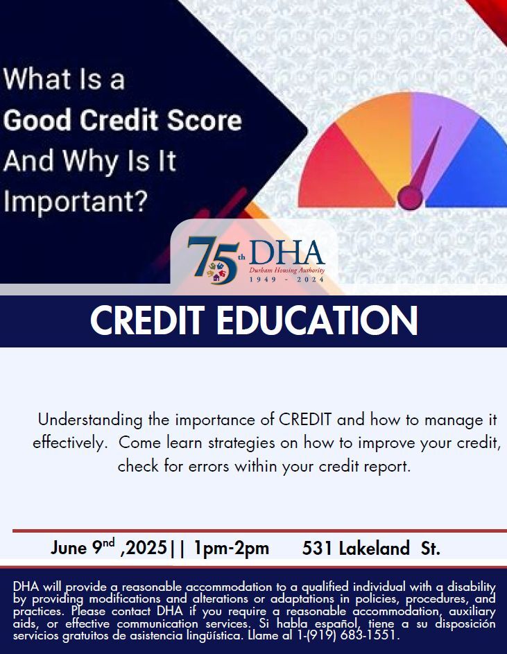 Credit Education Flyer, all information as listed below.