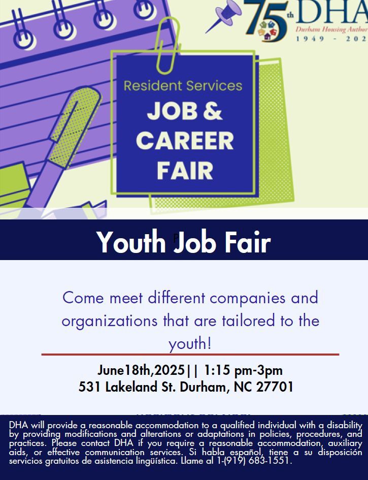 Youth Job Fair Flyer, all information as listed below.