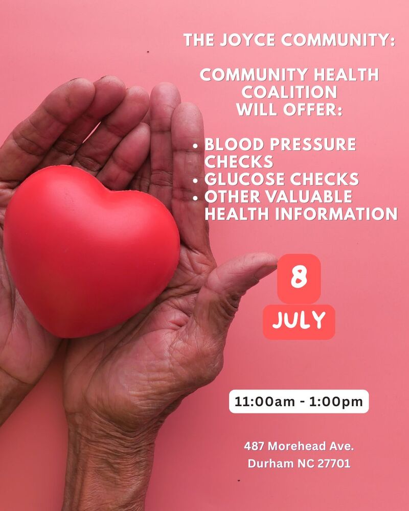 Community Health Coalition at the Joyce Flyer, al information as listed below.