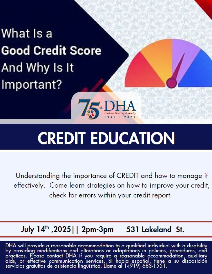 Credit Education Flyer, all information as listed below.