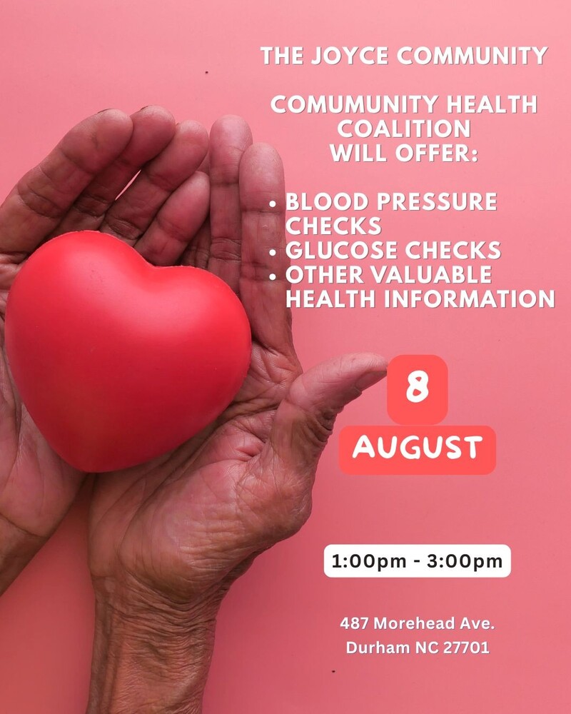 The Joyce - Community Health Coalition Flyer, all information as listed below.