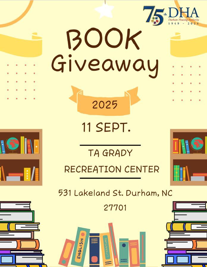 Book Giveaway flyer. All information as listed below.