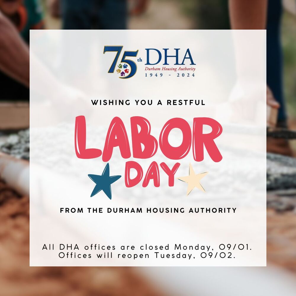 DHA Labor Day Holiday Closure flyer, all information as listed below.