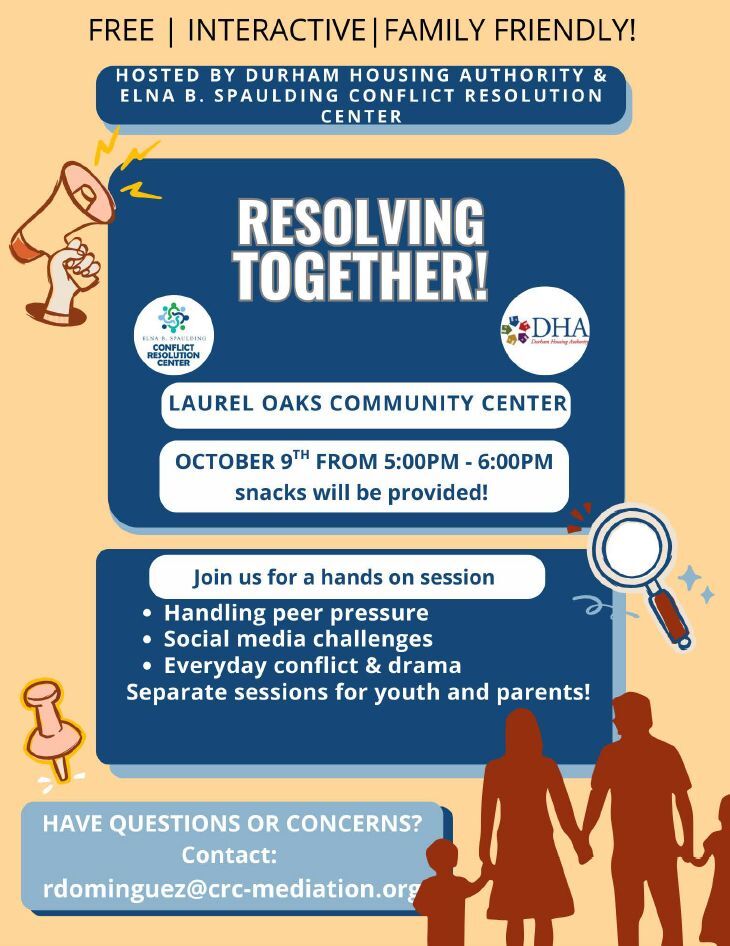 Resolving Together - Laurel Oaks Flyer, all information as listed below.
