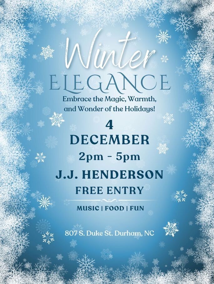 JJ Henderson Winter Elegance flyer, all information as listed below.