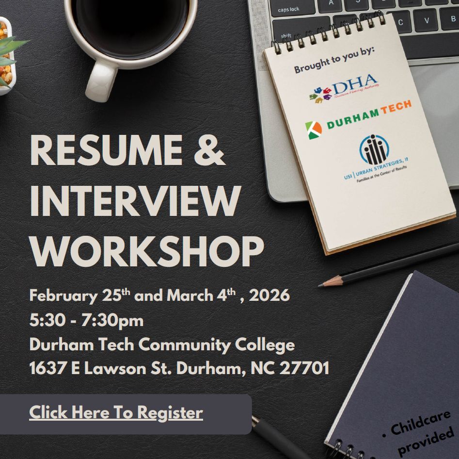 Resume and Interview Workshop Flyer, all information as listed below.