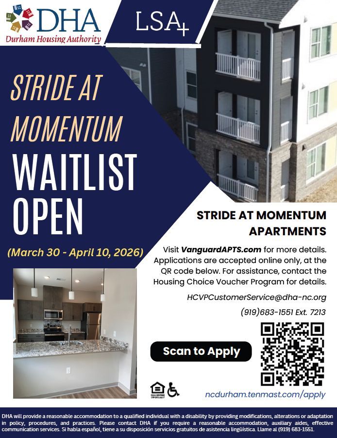 Stride Waitlist English Flyer, all information as listed below.