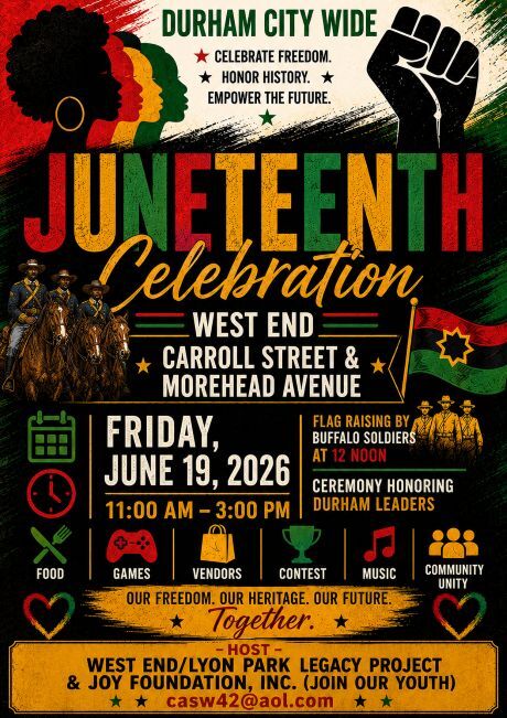 Juneteenth Celebration Flyer. All information as listed below.