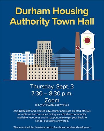 Town Hall Flyer with all information as listed below.