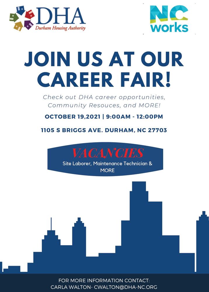 Flyer for the Oct 19th Career Fair all copy below