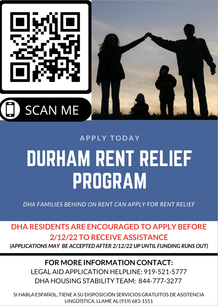 printable DHA Rent Relief flyer – all copy from flyer is included below.