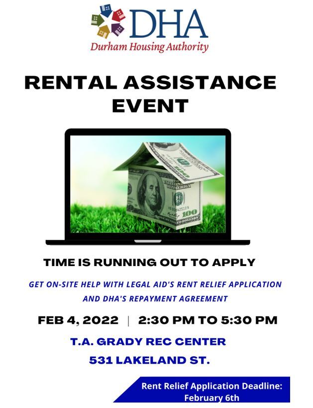 Flyer for Rental Assistance Event all info detailed below