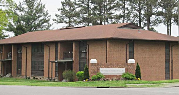 Morrenne Road sign sits outside of the Morrenne Road apartments.