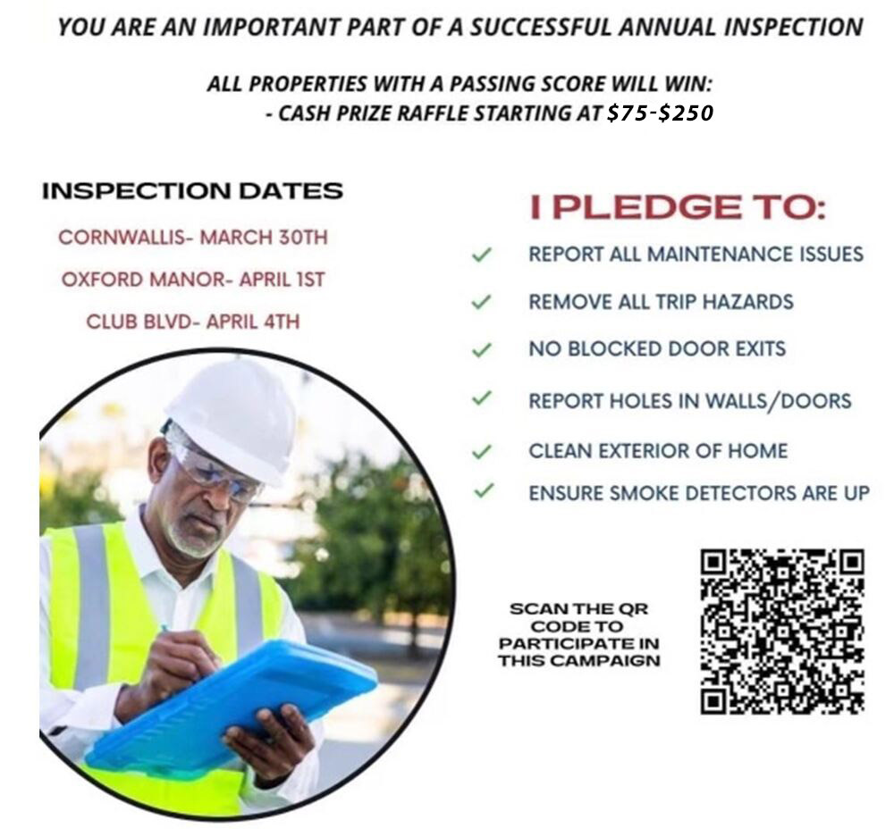 Property Inspection Reminder flyer, all information as listed above.