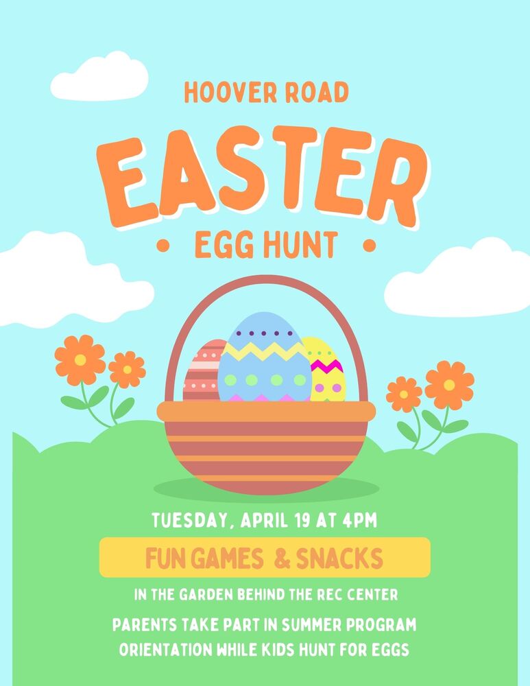 Easter Egg Hunt Flyer, all copy is included below