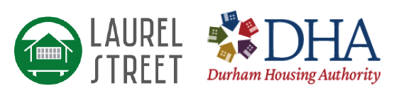 Laurel Street logo. Durham Housing Authority logo.