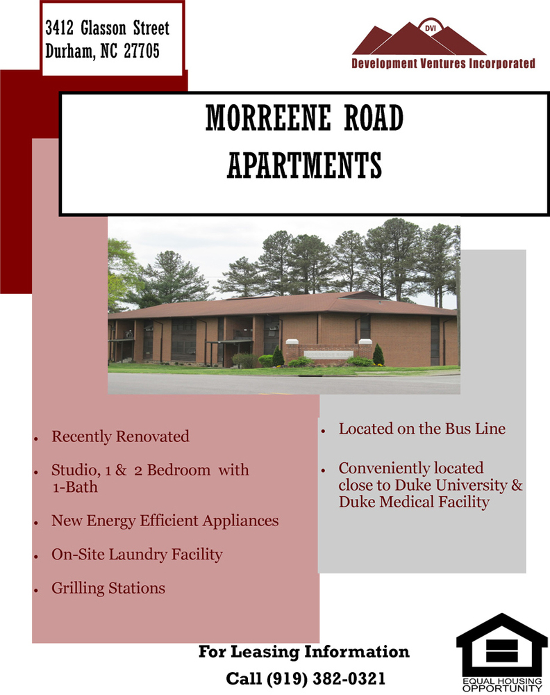 Morreene Road marketing flyer with all information as listed below.