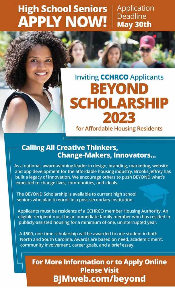 Beyond Scholarship flyer, all information as listed below.