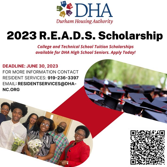 READS Scholarship flyer, all info below flyer