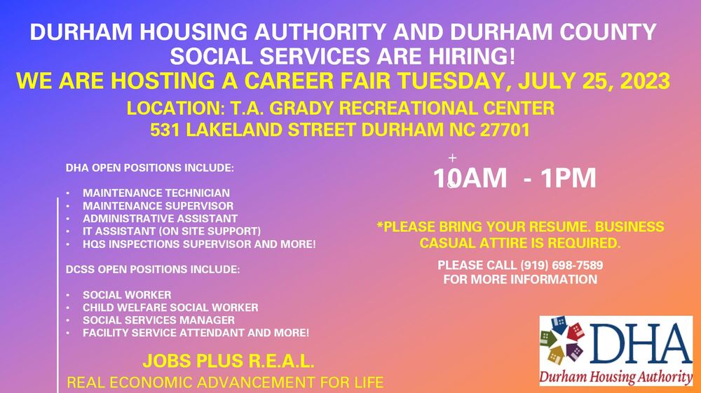 Jobs Plus Career Fair Flyer, all information as listed below.