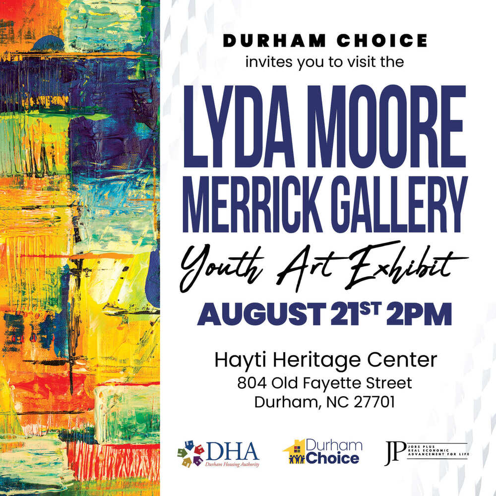 Lyda Moore Merrick Gallery Youth Art Exhibit Flyer, all information as listed below.