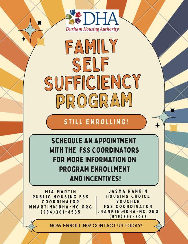 FSS Enrollment Flyer, all information as listed below.