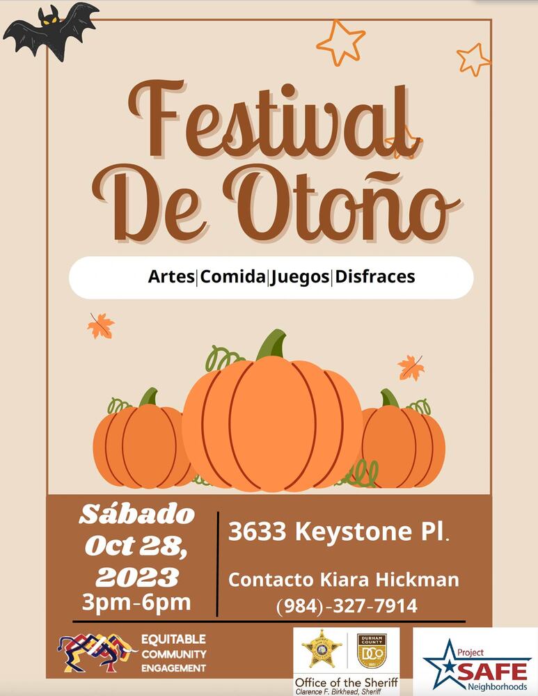 Oxford Manor Fall Festival flyer in Spanish, all information as listed below