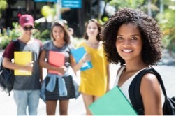 Students on a college campus.