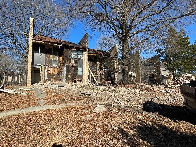 Demolition of existing housing on Phase 2 site.