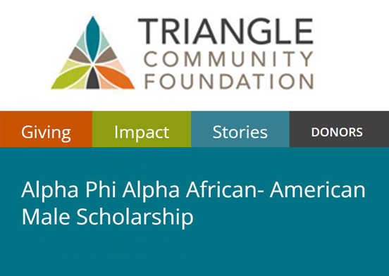 Triangle Community Foundation website homepage. 