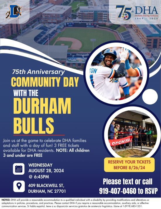 DHA Community Day Flyer, all information as listed below.