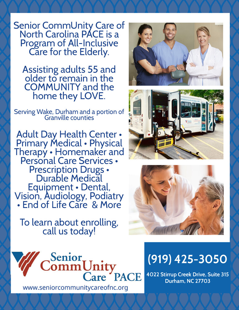 Senior Community Care Flyer with all information as live text below. 