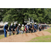 group digging in dirt to break ground 