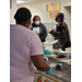 Woman serving food