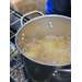 Hot oil in a cooking pot